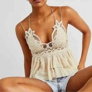 free people adella cami in tan/beige